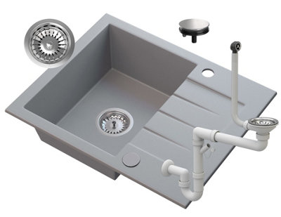 Granitan Tinos Granite Kitchen Sink With Drainer 1 Bowl from B&Q