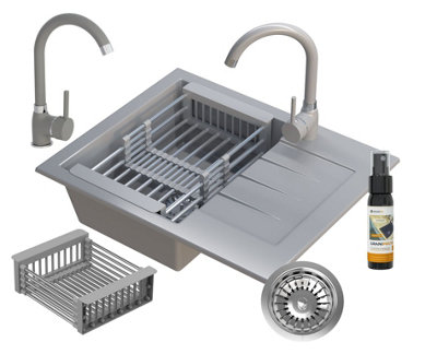 Granite Sink Granitan Milano Single Bowl With DrainboardSyphon And Beta Tap Set from B&Q