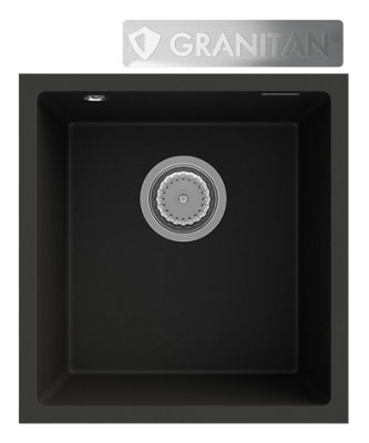 Granite Kitchen Sink Granitan Mini45 With Syphon 1Set from B&Q