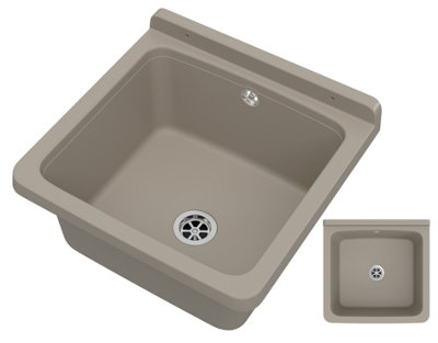Utility Technical Sink Granitan OrtaGarageBoiler RoomLaundry Beige 40X38Cm from B&Q