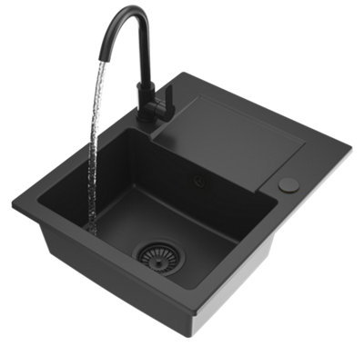 Granite Single Bowl Sink Fabro Granitan With Tap And Waste Set from B&Q