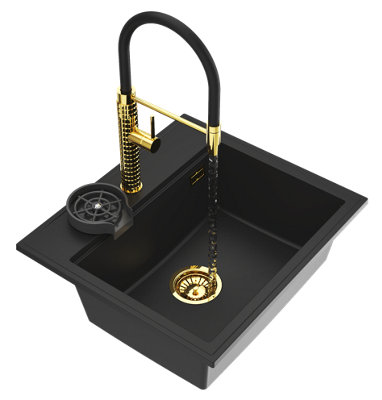 Granite Sink Granitan Foxal With FaucetDrainer And Spray Set from B&Q