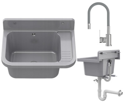 Granitan Utility Sink Paron For GarageBoiler RoomLaundry With Faucet And Waste Set 1Pc from B&Q
