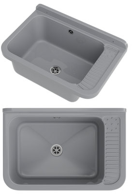 Granitan Negra Utility Sink For GarageBoiler RoomLaundry With Syphon1 Set from B&Q