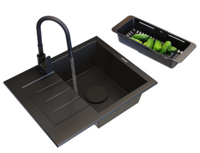 Granite Sink Granitan Milano With TapBasket And Drain Kit 1Pc from B&Q