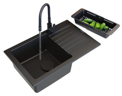 Granite Sink Granitan Mino With DrainPlug And Grado Tap 1 Set from B&Q
