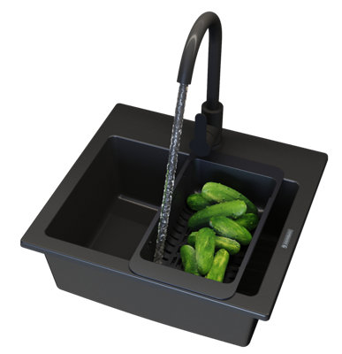 Granite Sink Teor Granitan With Tap And Waste Set from B&Q