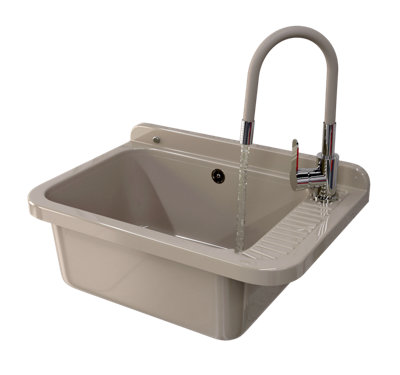 Utility Sink Granitan Negra For GarageBoiler RoomLaundry With Tap And Drain Set from B&Q