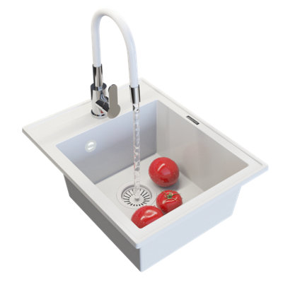 Granit Single Bowl Sink Nero Granitan With Tap And Waste Set from B&Q