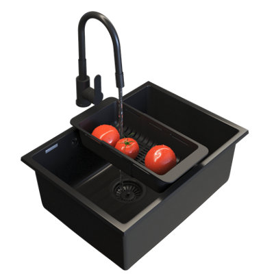 Granite Undermount Sink Granitan Manado60 With Grado Tap And Waste Set 1Pc from B&Q