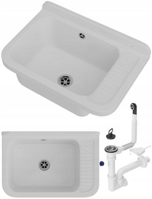 Granitan Granite Utility Sink Polo For GarageLaundryBoiler Room With Syphon Set from B&Q