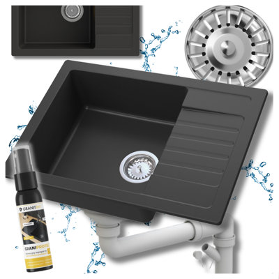Kitchen Granite Sink Granitan Argos Single Bowl With Drainer And Waste Set from B&Q