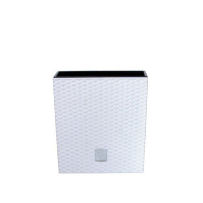 Urbn-Living WhiteSet Of 126.5Cm Rato Rattan Design Plant Pots Square -1-2 Pack from B&Q