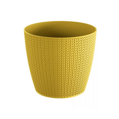 Urbn-Living YellowSet Of 1Wheaty Round Flower Pot16.7X18.9X18.9Cm from B&Q