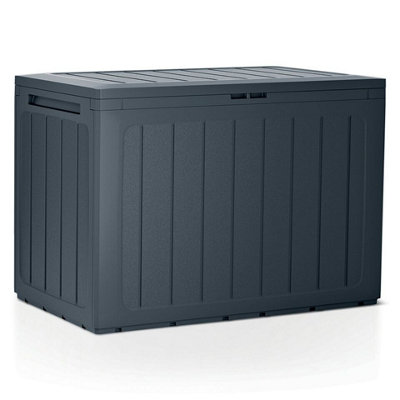 Urbn-Living Urbnliving 190L Large Anthracite Colour Outdoor Storage Box Garden Patio Plastic Chest Lid Container Multibox from B&Q