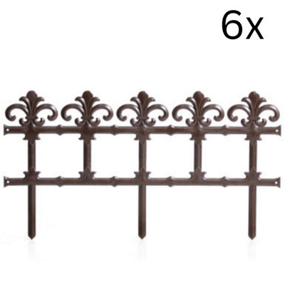 Urbn-Living BrownSet Of 6Garden Picket Fence Border Edging from B&Q