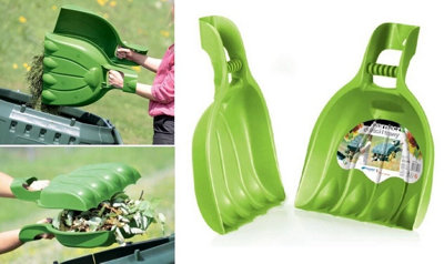 2X Leaf Grabs Grabber Hand Held Collector Gather Leaves Cleaning Garden Scoops from B&Q