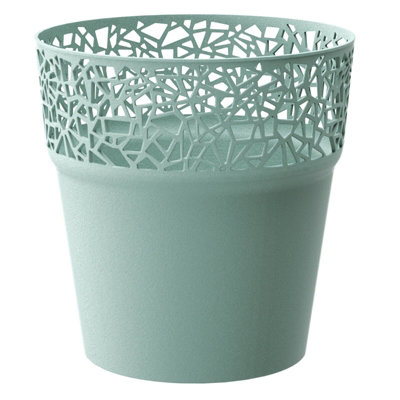 Urbn-Living Urbnliving 17.9Cm Height Green Tree Mini Plastic Flower Plant Garden Indoor Outdoor Herb Planter Pots Modern from B&Q