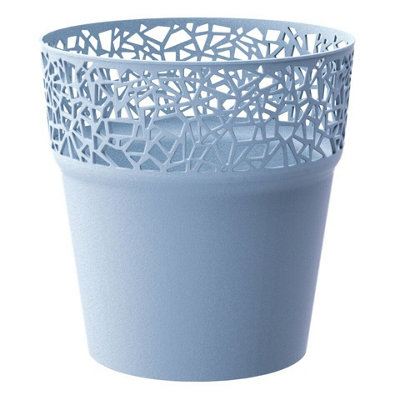 Urbn-Living Urbnliving 17.9Cm Height Blue Tree Mini Plastic Flower Plant Garden Indoor Outdoor Herb Planter Pots Modern from B&Q