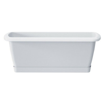 Urbn-Living WhiteMedium Respana Set Balcony Plant Box With A Saucer from B&Q