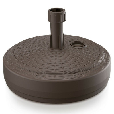 Urbn-Living BrownRound Umbrella Rattan Parasol Base from B&Q