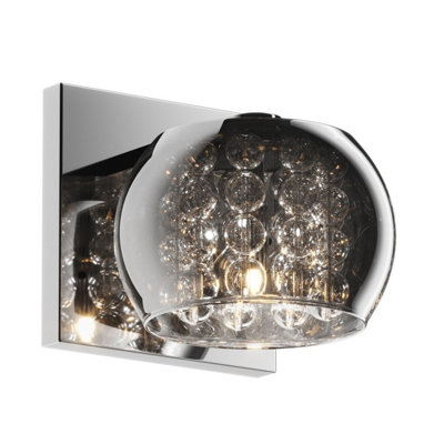 Luminosa Lighting Luminosa Crystal Wall LampTransparentChrome1X G9 from B&Q