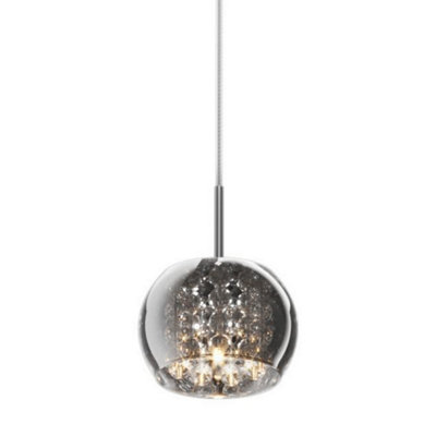 Luminosa Lighting Luminosa Crystal Pendant Ceiling LightTransparentChrome1X G9 from B&Q