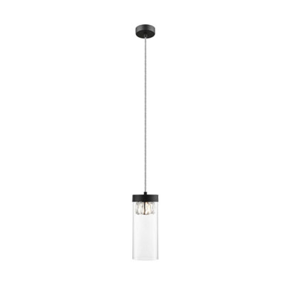 Luminosa Lighting Luminosa Gem Slim Pendant Ceiling LightMatt Black1X G9 from B&Q