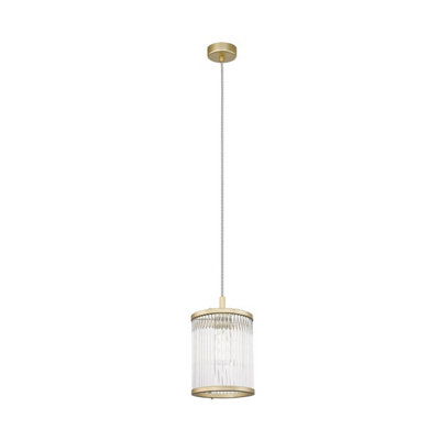B&Q -  Luminosa Sergio Cylindrical Pendant Ceiling LightMatt Gold1X E14