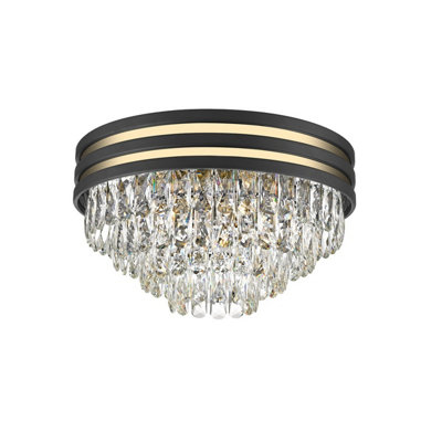 B&Q -  Luminosa Naica Crystal Ceiling LightMatt BlackMetalClear5X E14
