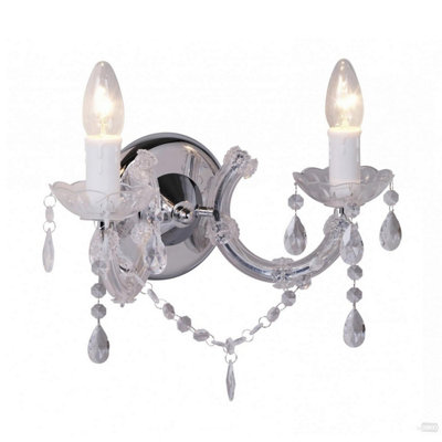 Luminosa Lighting Luminosa Magnolia Candle Wall LampClear2X E14 from B&Q