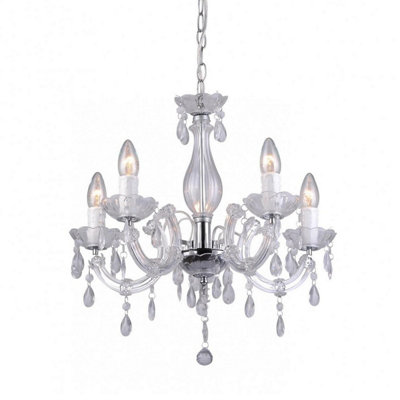 Luminosa Lighting Luminosa Magnolia Multi Arm ChandelierTransparent5X E14 from B&Q