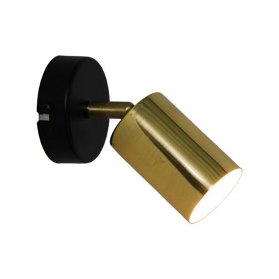B&Q -  Luminosa Vila Single SpotlightBlackGold1X Gu10