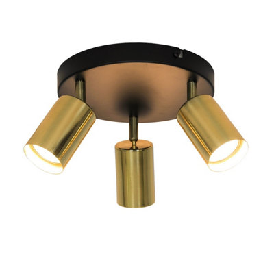 Luminosa Lighting Luminosa Vila Ceiling Spotlight ClustersBlackGold3X Gu10 from B&Q