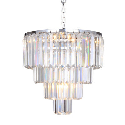 Luminosa Lighting Luminosa Amedeo Pendant Ceiling LightChromeGlass5X E14 from B&Q