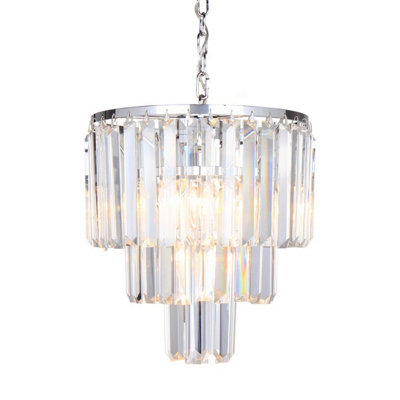 Luminosa Lighting Luminosa Amedeo Pendant Ceiling LightChromeGlass4X E14 from B&Q
