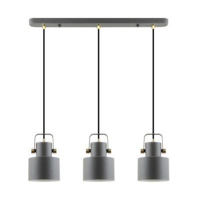 B&Q -  Luminosa Draco Bar Pendant Ceiling LightMatt BlackGoldWhite3X E27