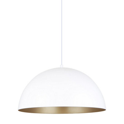 Luminosa Lighting Luminosa Vela Dome Pendant Ceiling LightMatt WhiteGold1X E27