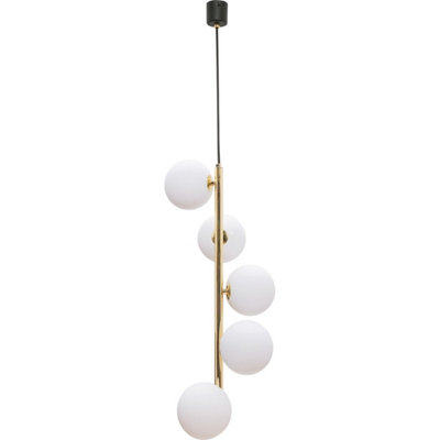 Luminosa Lighting Luminosa Ali Globe Pendant Ceiling LightBlackGold5X G9 from B&Q