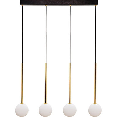 Luminosa Lighting Luminosa Ali Bar Pendant Ceiling LightBlackGold5X G9 from B&Q