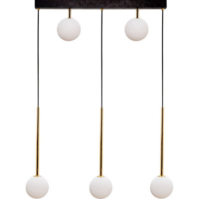 B&Q -  Luminosa Ali Long Short Bar Pendant Ceiling LightBlackGoldX G9