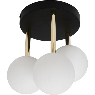 Luminosa Lighting Luminosa Ali Cluster Globe Ceiling LightBlackGold3X G9 from B&Q