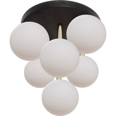 Luminosa Lighting Luminosa Ali Cluster Globe Ceiling LightBlackGoldX G9 from B&Q
