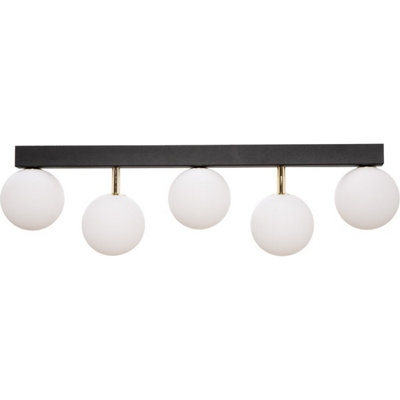 Luminosa Lighting Luminosa Ali Bar Globe Ceiling LightBlackGold5X G9 from B&Q
