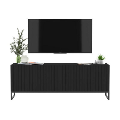 B&Q -  Elpis Glamour Tv Cabinet Media Unit With StorageBlack / Black Frame