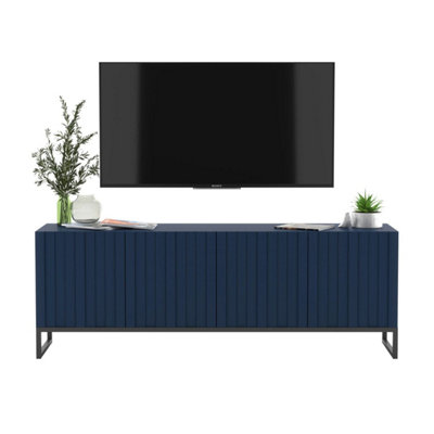 B&Q -  Elpis Glamour Tv Cabinet Media Unit With StorageNavy / Black Frame