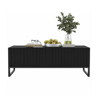 B&Q -  Elpis Glamour Coffee Table 110 CmBlack Matt / Black Frame
