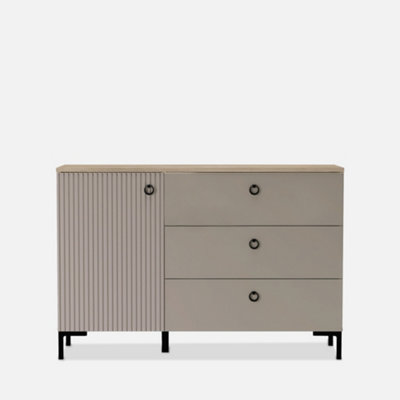Heze Furniture Bella 3 Drawers 1 Door Modern Loft Style Sideboard from B&Q