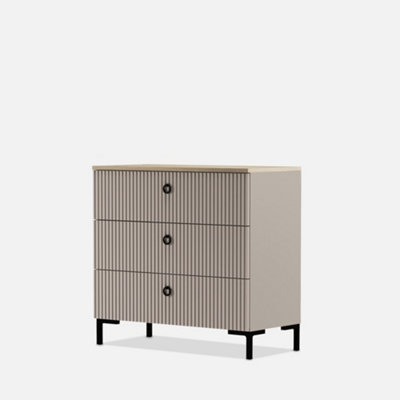 Heze Furniture Bella 3 Drawers Modern Loft Style Sideboard from B&Q