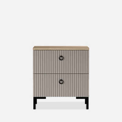 Heze Furniture Bella 2 Drawers Modern Loft Style Bedside Cabinet from B&Q